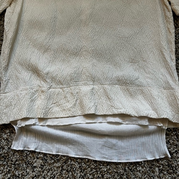 Helmut Lang Chiffon Silk Layered Blouse - Cream/Champagne - size Medium - Picture 4 of 8